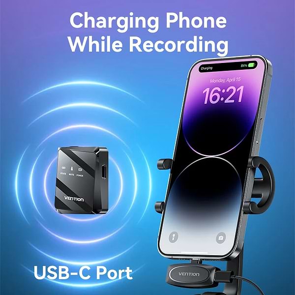Фото - Мікрофон для смартфона Vention USB-C 2-Pack Wireless Lavalier Black (NCBB0)