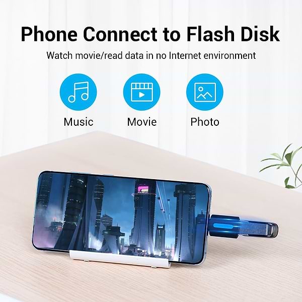 Фото - Переходник Vention USB 2.0 Type-C - USB AF (OTG) Black PVC (CDTB0)