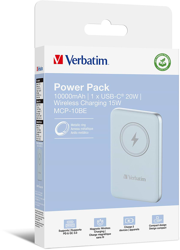 Фото - Батарея мобільна Verbatim Charge 'n' Go 10K mAh (BLU MCP-10BE)