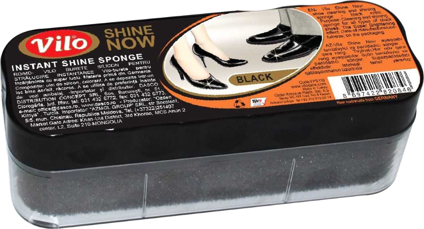 Блиск для взуття Vilo спонж великий, чорний (8697422820846)