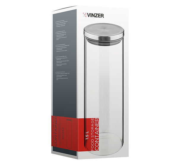 Фото - Емкость для сыпучих Vinzer 1.5 л (50237)