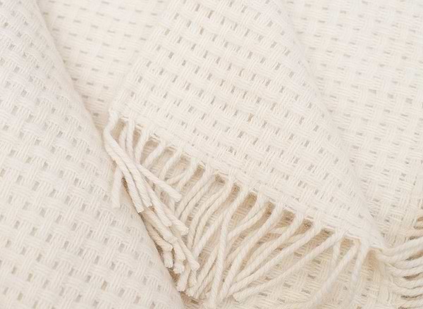 Фото - Плед полуторний Vladi Рогожка білий 140х200