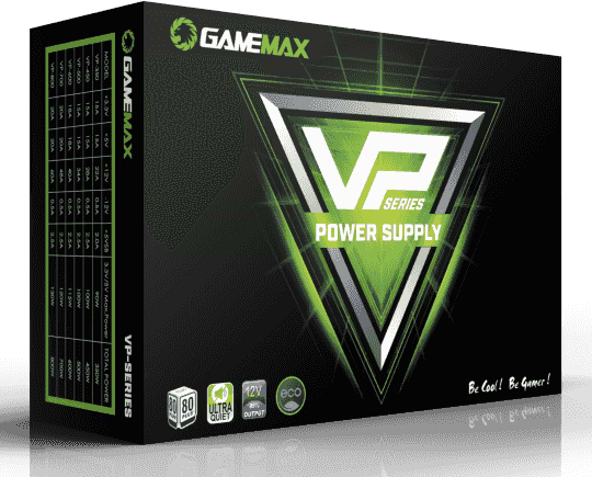 Фото - Блок питания для ПК Gamemax ATX 600W, box, APFC, 12см,80+ (VP-600)