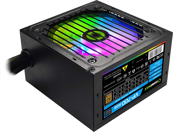 Фото - Блок питания для ПК Gamemax ATX 700W,RGB, APFC, 12с м вент,80+ (VP-700-RGB)