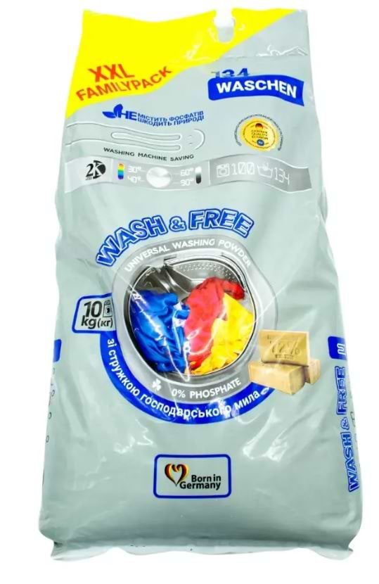 Фото - Стиральный порошок WASH & FREE Универсальный 10кг