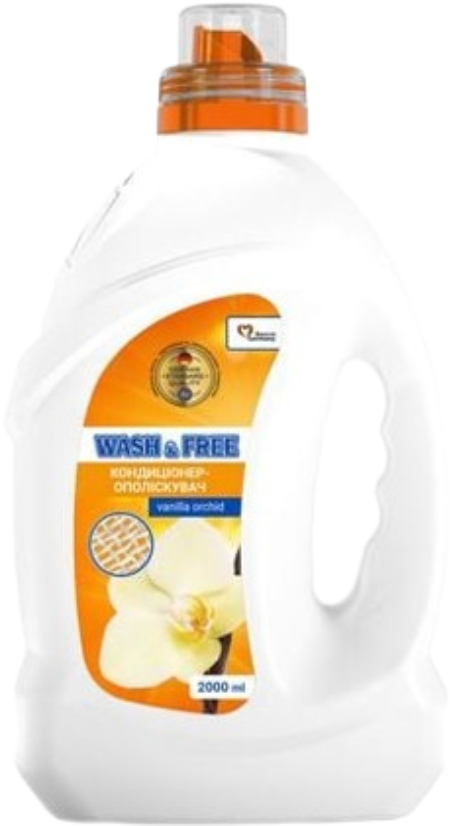 Ополаскиватель для белья WASH & FREE Концентрат Ванильная орхидея 2 л - Фото 1