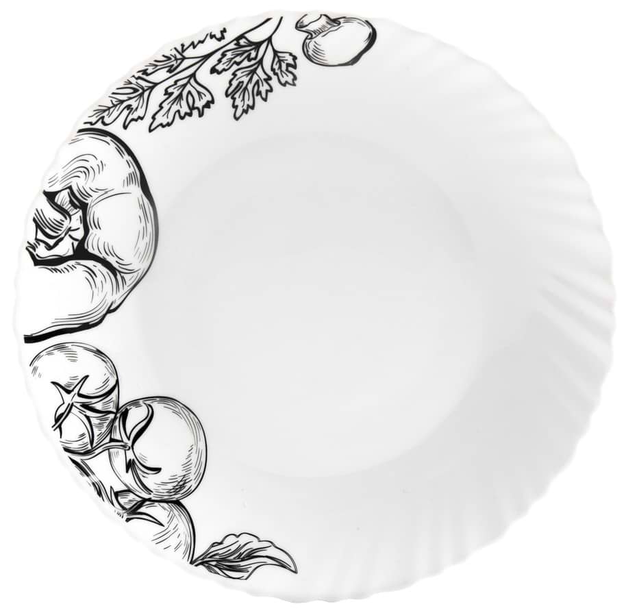 Тарелка обеденная Vittora V-220Bs Овощной этюд Wave 220 мм