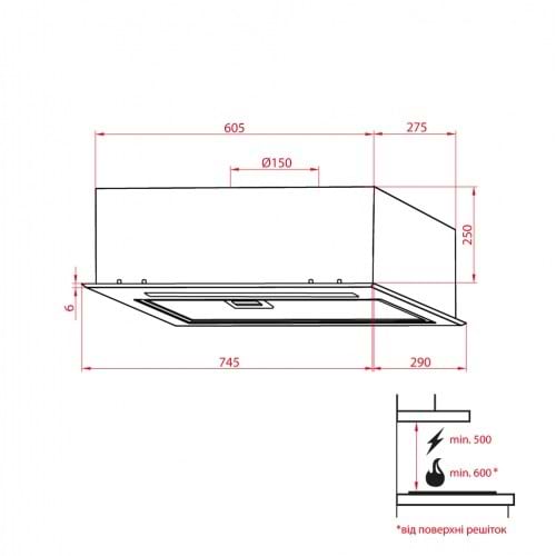 Фото - Витяжка вбудована Weilor PBSR 72651 GLASS WH 1300 LED Strip
