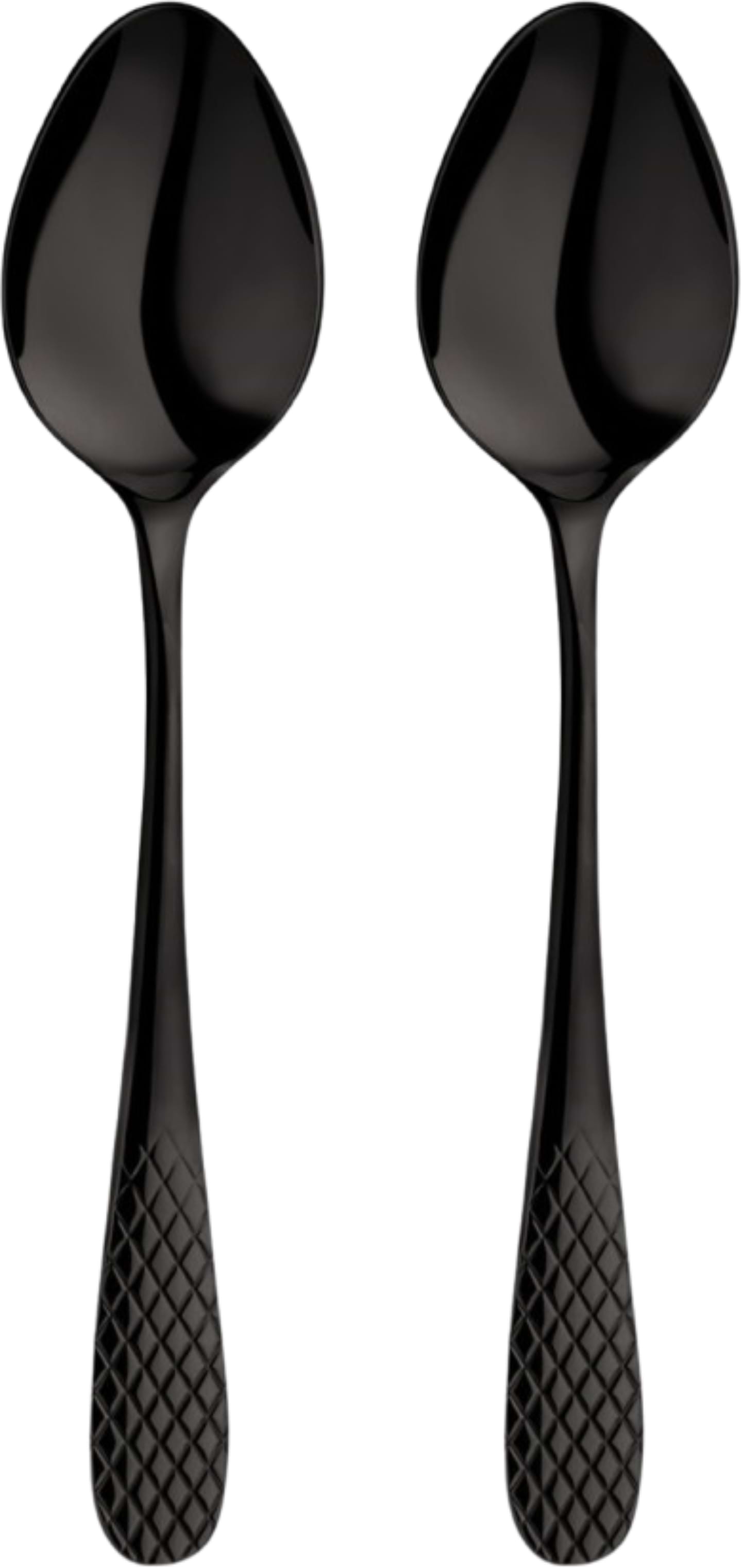 Набір кавових ложок Wilmax Diamond Black 11.5 см 2 шт. (WL-999257 / 2B) - Фото 1