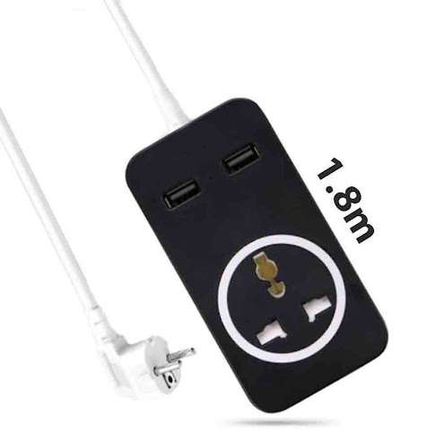 Фото - Уцінка - Мережевий фільтр XO 2USB / 2 OUTLET / 10A 1.8 м (WL03)