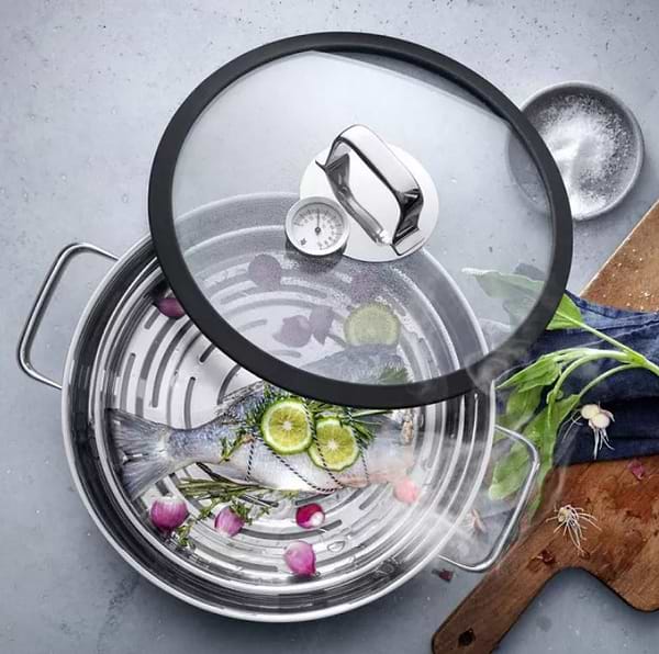 Фото - Кастрюля WMF 1743016040 Vitalis Aroma с пароваркой 28 см