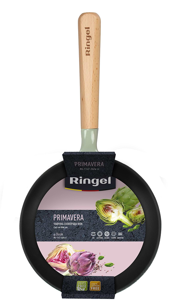 Фото - Сковорода ВОК Ringel PrimaVERA 26 см (RG-1147-26/w ci)