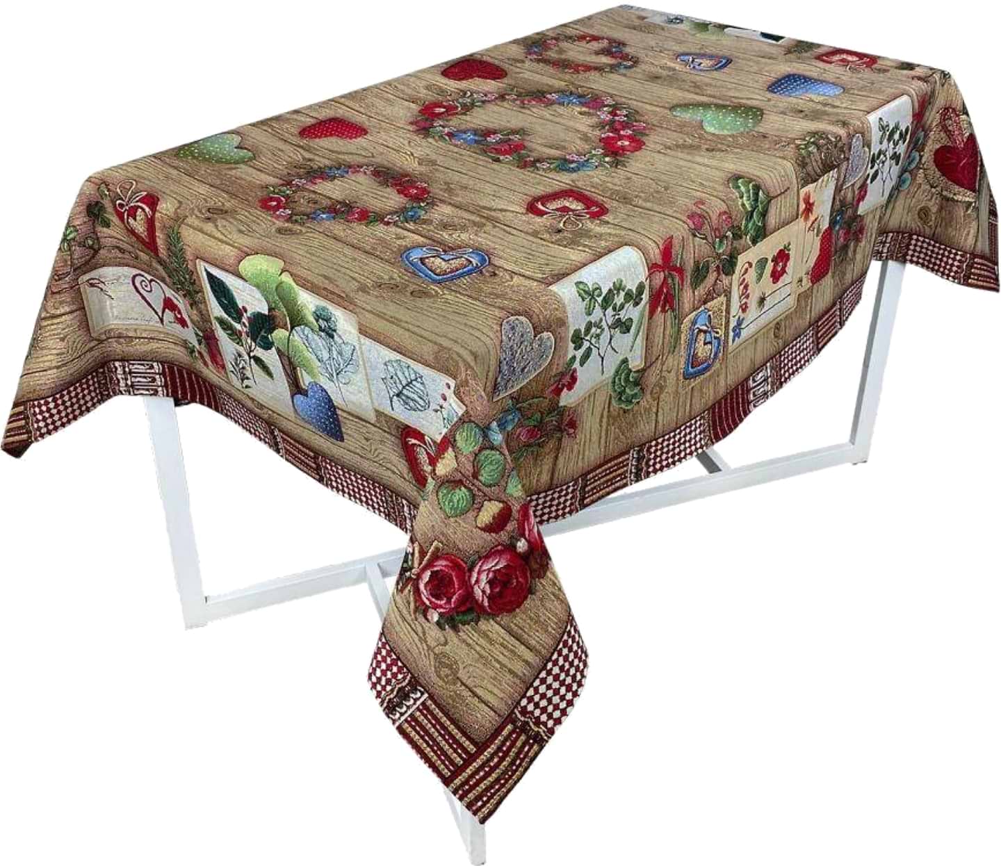 Скатертина прямокутна Прованс гобелен Wooden 135х240 см (024651) - Фото 1