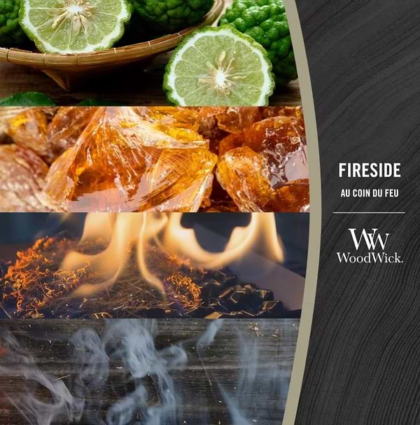 Фото - Свічка скло Woodwick Mini Fireside (Камін) 85г (98106E)