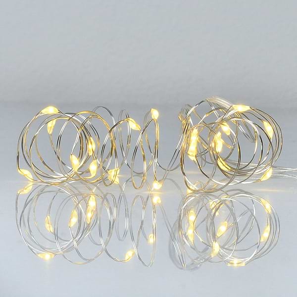 Фото - Гирлянда линейная YES! Fun нить медная 20 LED желтая 2 м батарейки (975023)