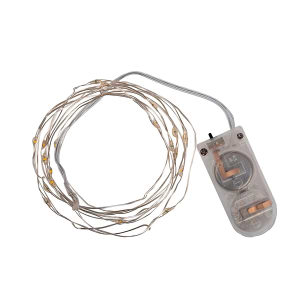 Фото - Гирлянда линейная YES! Fun нить медная 20 LED желтая 2 м батарейки (975023)