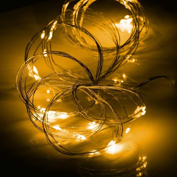 Фото - Гірлянда лінійна YES! Fun пучок мідний 50 LED тепло-біла 1 м батареї (975013)