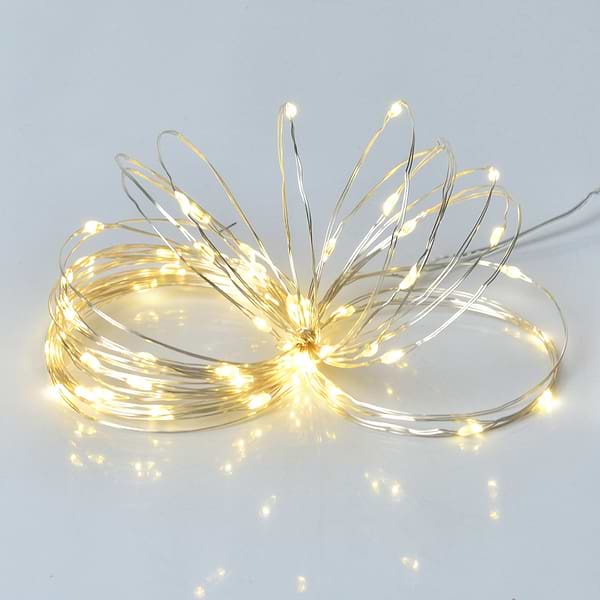 Фото - Гирлянда линейная YES! Fun нить медная 60 LED тепло-белая 6 м батарейки (975030)