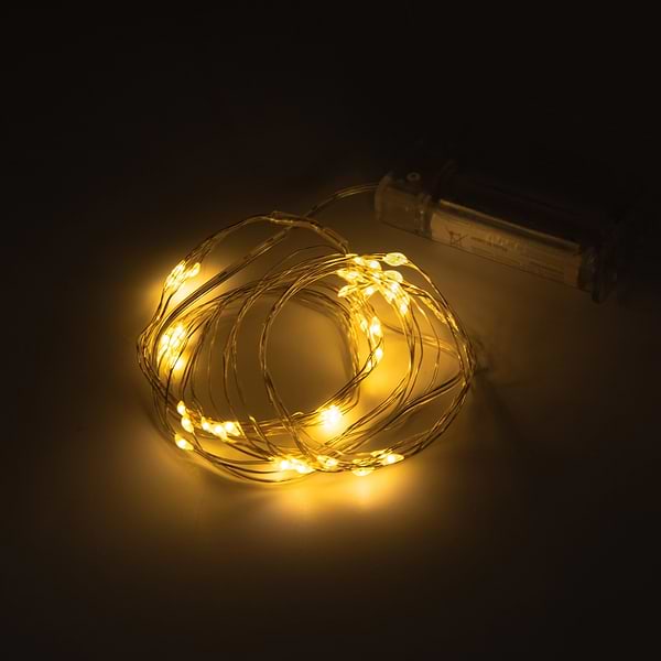 Фото - Гирлянда линейная YES! Fun нить медная 60 LED тепло-белая 6 м батарейки (975030)