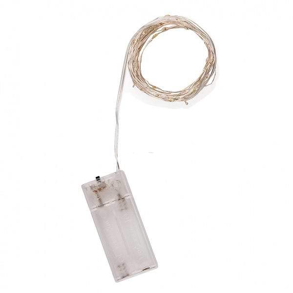 Фото - Гирлянда линейная YES! Fun нить медная 60 LED тепло-белая 6 м батарейки (975030)