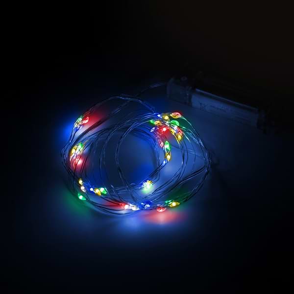 Фото - Гірлянда лінійна YES! Fun нитка мідна 60 LED різнокольорова 6 м батарейки (975031)