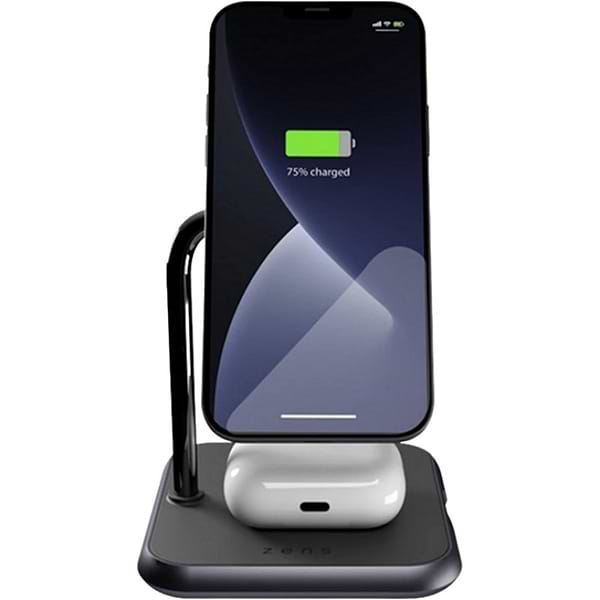 Фото - Бездротовий зарядний пристрій Zens 3-in-1 Magnetic Aluminium Wireless Charger Black (ZEDC19B/00)