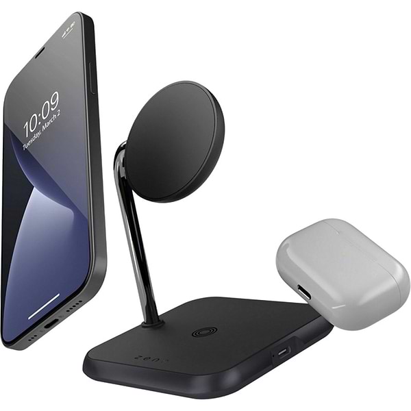 Фото - Бездротовий зарядний пристрій Zens 3-in-1 Magnetic Aluminium Wireless Charger Black (ZEDC19B/00)
