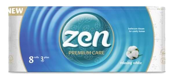Фото - Туалетний папір ZEN Premium 3 шари, 8 довгих рул.по 18,9 м