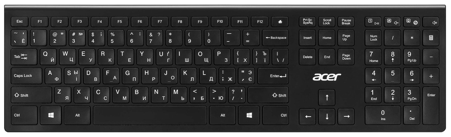 Клавиатура беспроводная Acer OKR020 (ZL.KBDEE.011) Black - Фото 1