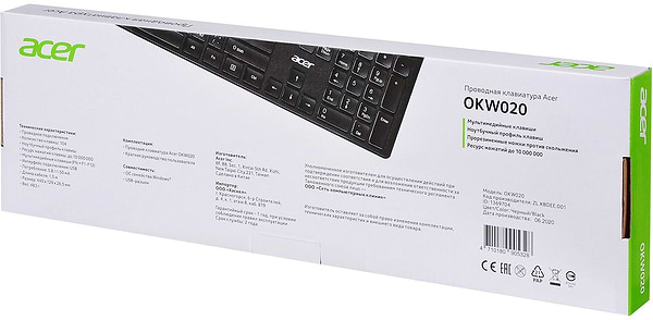 Фото - Клавіатура дротова Acer OKW02 (ZL.KBDEE.013) Black