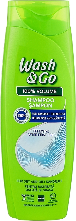 Купить Шампунь женский Wash&Go с технологией против перхоти 360 мл (8008970056753) - Фото 1 Шампунь женский Wash&Go с технологией против перхоти 360 мл (8008970056753) - Фото 1