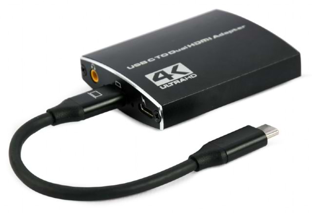 Перехідник Cablexpert USB-C-2HDMI/PD/3,5 (A-CM-HDMIF2-01)