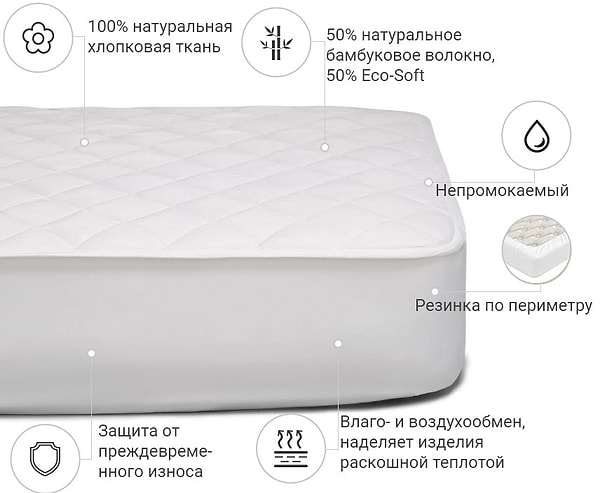 Фото - Наматрасник MirSon Natural Line Стандарт Bamboo 972 150x200 (2200000838285)