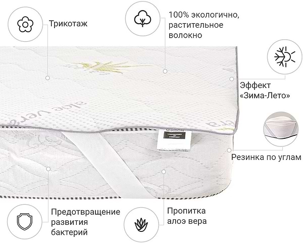 Фото - Наматрасник детский MirSon №1020 Alberto Cotton Seasons Aloe Vera 70х130 см (2200001498464)