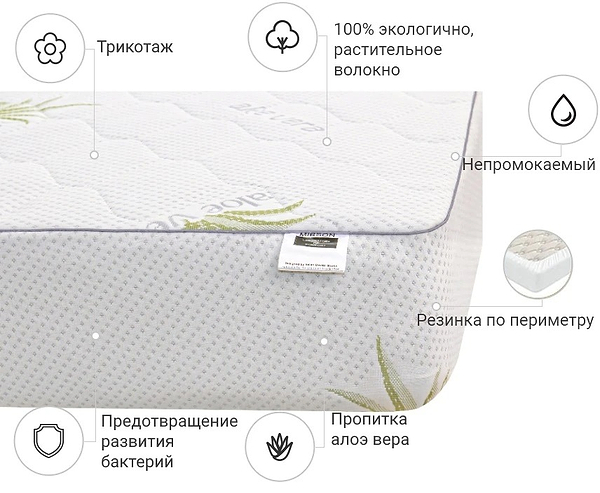 Фото - Наматрасник детский MirSon №1022 Alberto Cotton Aloe Vera 70х130 см (2200001498488)
