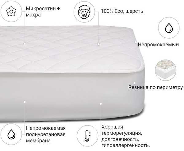 Фото - Наматрасник детский MirSon Woollen Двусторонний 242 70x130 см (2200000336453)