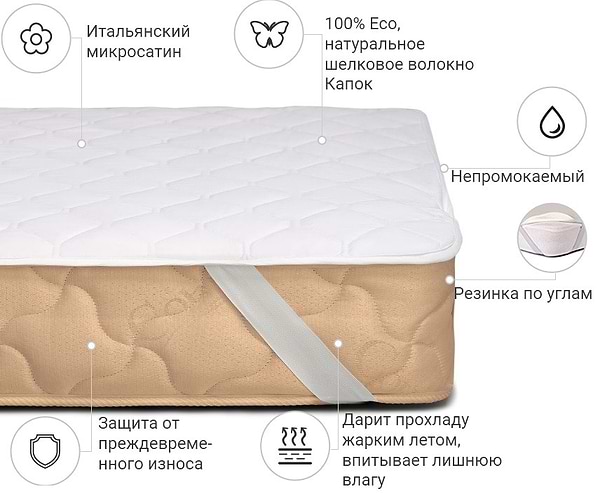 Фото - Наматрасник MirSon Стандарт Silk 293 150x200 (2200000379290)