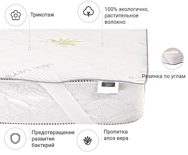 Фото - Наматрасник детский MirSon №1024 Alberto Cotton Strong Aloe Vera 70х130 см (2200001498501)
