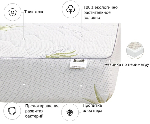 Фото - Наматрасник детский MirSon №1025 Alberto Cotton Strong Aloe Vera 70х130 см (2200001498518)