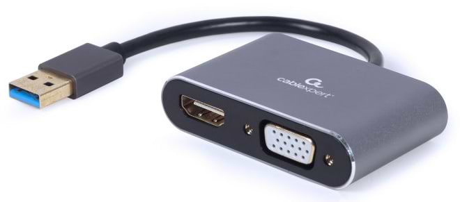 Перехідник Cablexpert USB-A на HDMI/VGA (A-USB3-HDMIVGA-01)