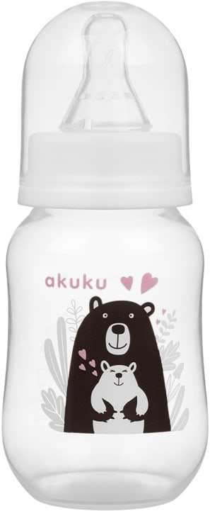 Пляшка для годування Akuku Чорний ведмедик 125 мл (A0004)