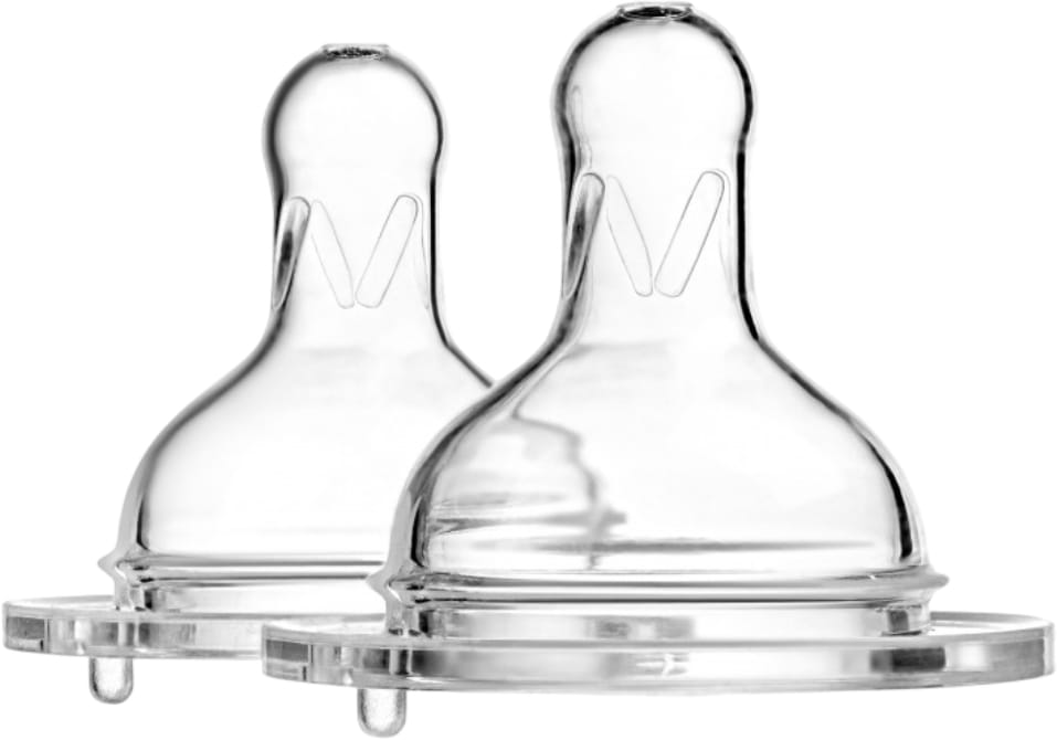 Малий потік соска дитяча силіконова Akuku з широким горлом 2 шт. 6 міс+ (A0121)