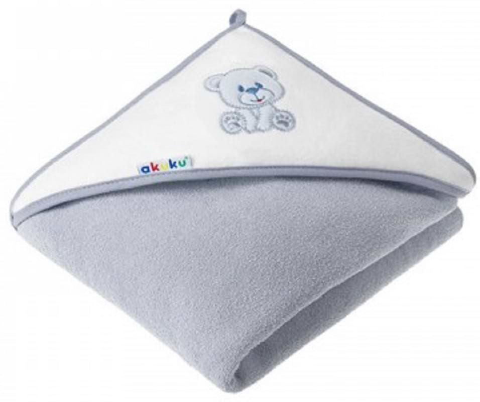 Рушник махровий дитяче Akuku Медведик Gray (A1258) - Фото 1