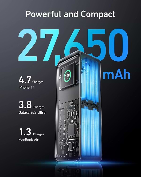 Фото - Батарея мобільна Anker Prime 27650 mAh 250W PD Black (A1340011)