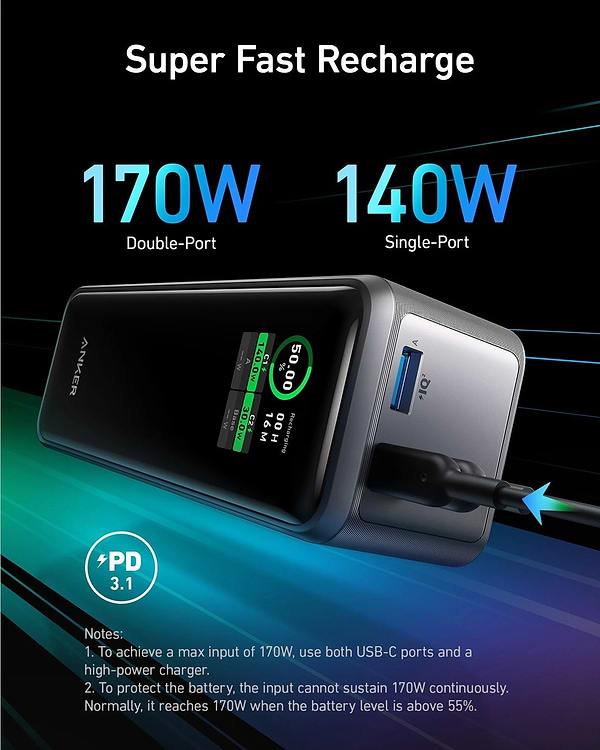 Фото - Батарея мобільна Anker Prime 27650 mAh 250W PD Black (A1340011)