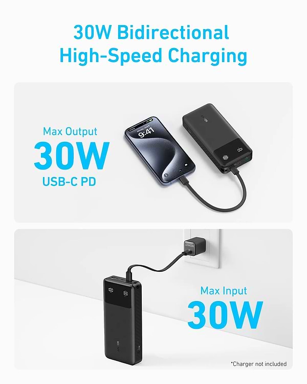 Фото - Батарея мобильная Anker PowerCore 20000 mAh 30W PD Black (A1384G11)
