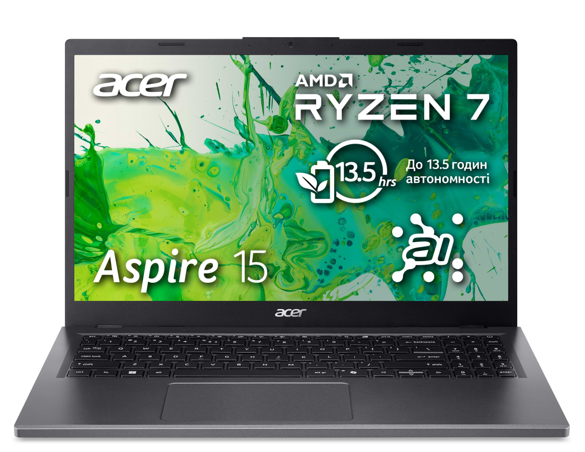 Ноутбук Acer Aspire 15 A15-41M (NX.KXAEU.004) Steel Gray - Фото 1