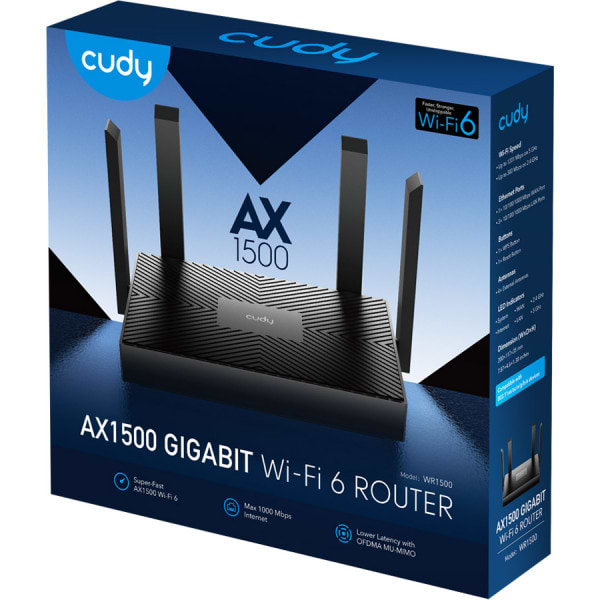 Фото - Маршрутизатор интернет WiFi6 Cudy WR1500, (73-00534)