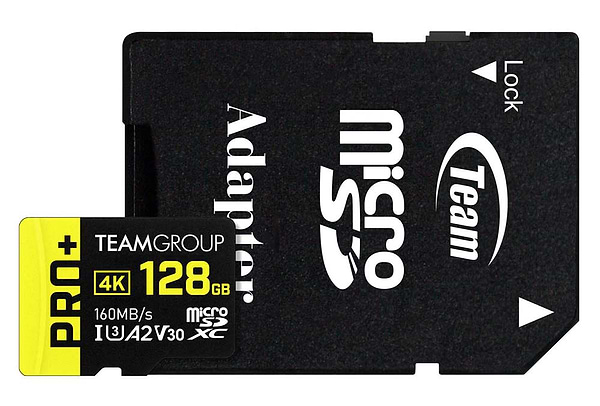 Фото - Карта пам'яті Team PRO+ MICRO SDXC 128GB UHS-I U3 A2 V30 (DDR200) (TPPMSDX128GIA2V3003)
