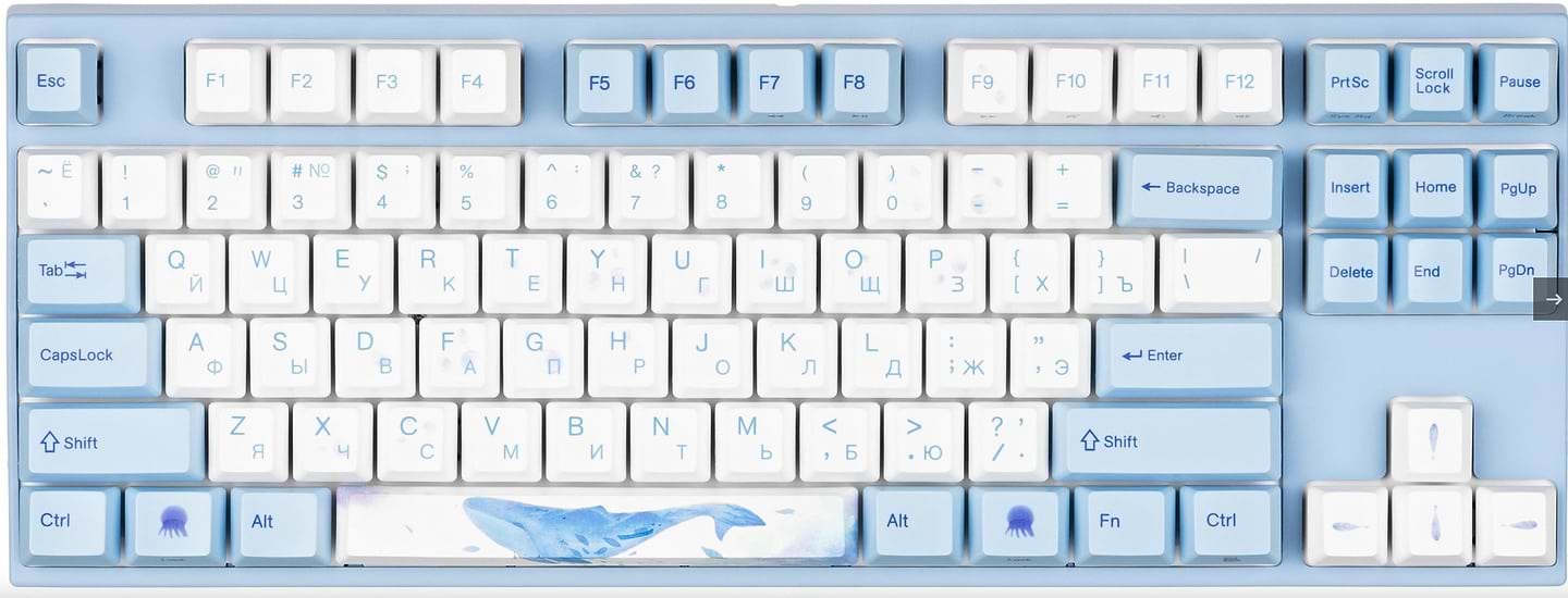 Клавиатура проводная игровая Varmilo VEM87 Sea Melody EC V2 Ivy UA (A33A038B1A3A17A033)
